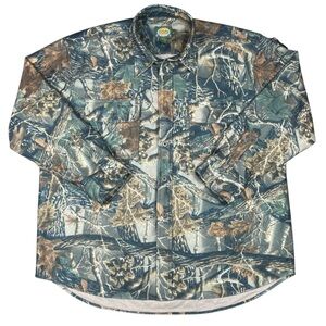 Vintage Seclusion 3D Camo Men’s Chore Camouflage Button Shirt Size XL